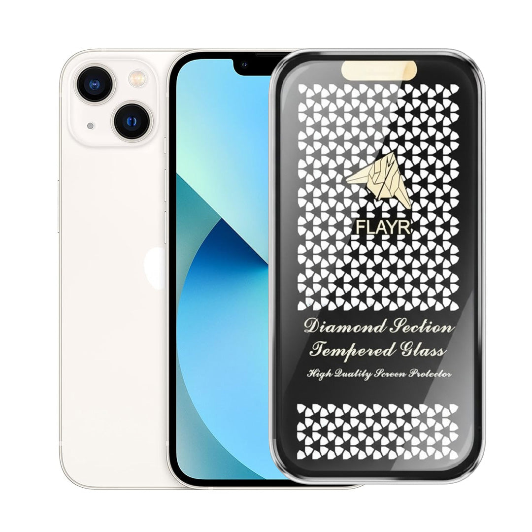 Diamond Section Flayr Tempered Glass Screen Protector for Apple iPhone