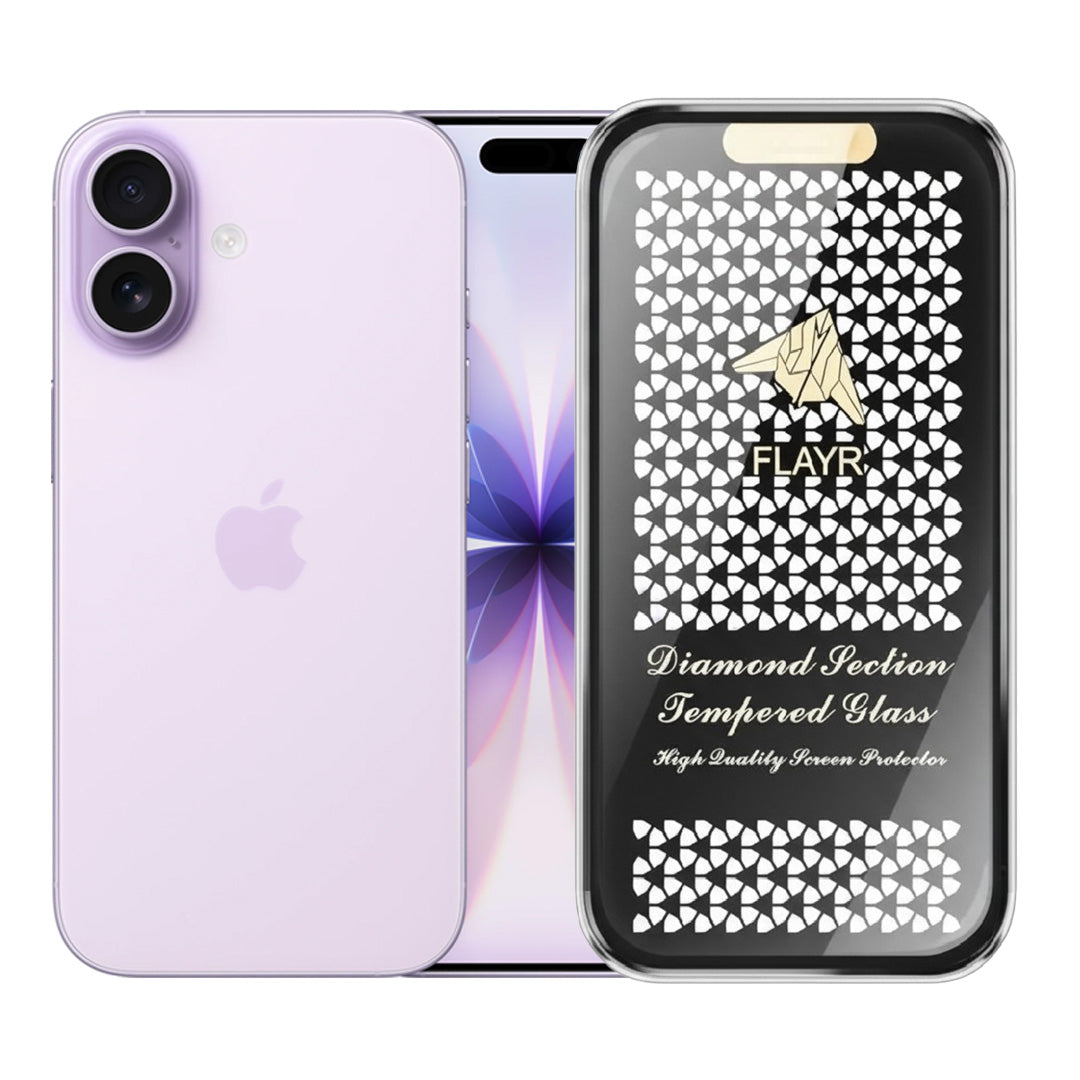 Diamond Section Flayr Tempered Glass Screen Protector for Apple iPhone
