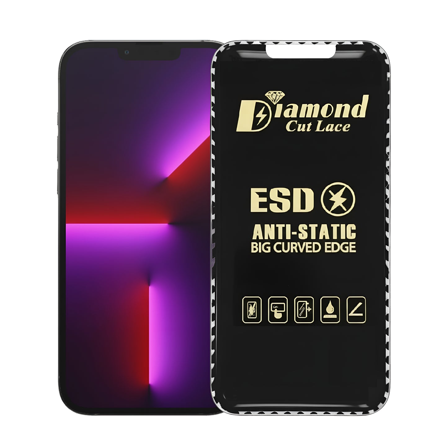 Diamond Cut Lace ESD FLAYR Tempered Glass for Apple iPhone 13 Pro Max