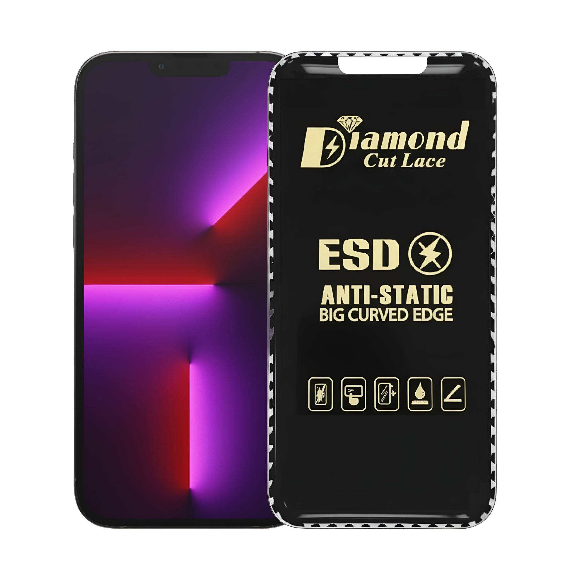 Diamond Cut Lace ESD FLAYR Tempered Glass for Apple iPhone 13 Pro Max