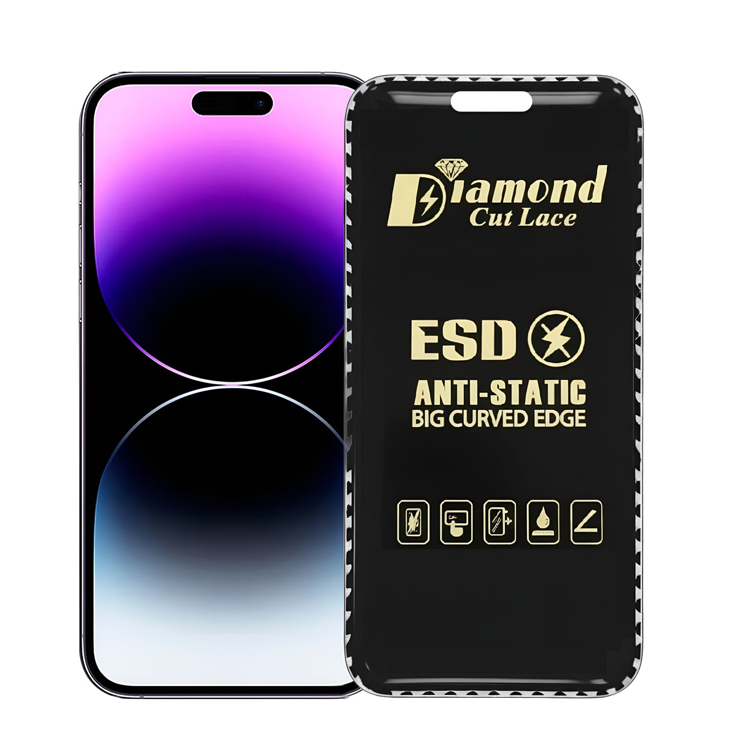 Diamond Cut Lace ESD FLAYR Tempered Glass for Apple iPhone 14 Pro Max