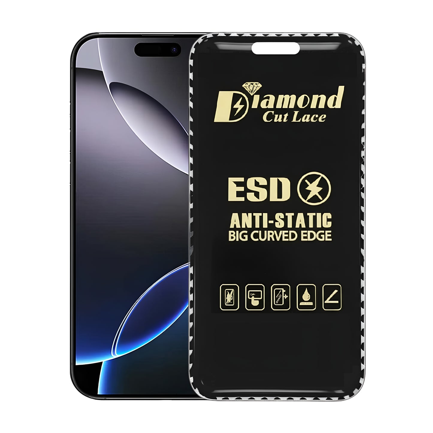 Diamond Cut Lace ESD FLAYR Tempered Glass for Apple iPhone 16 Pro Max