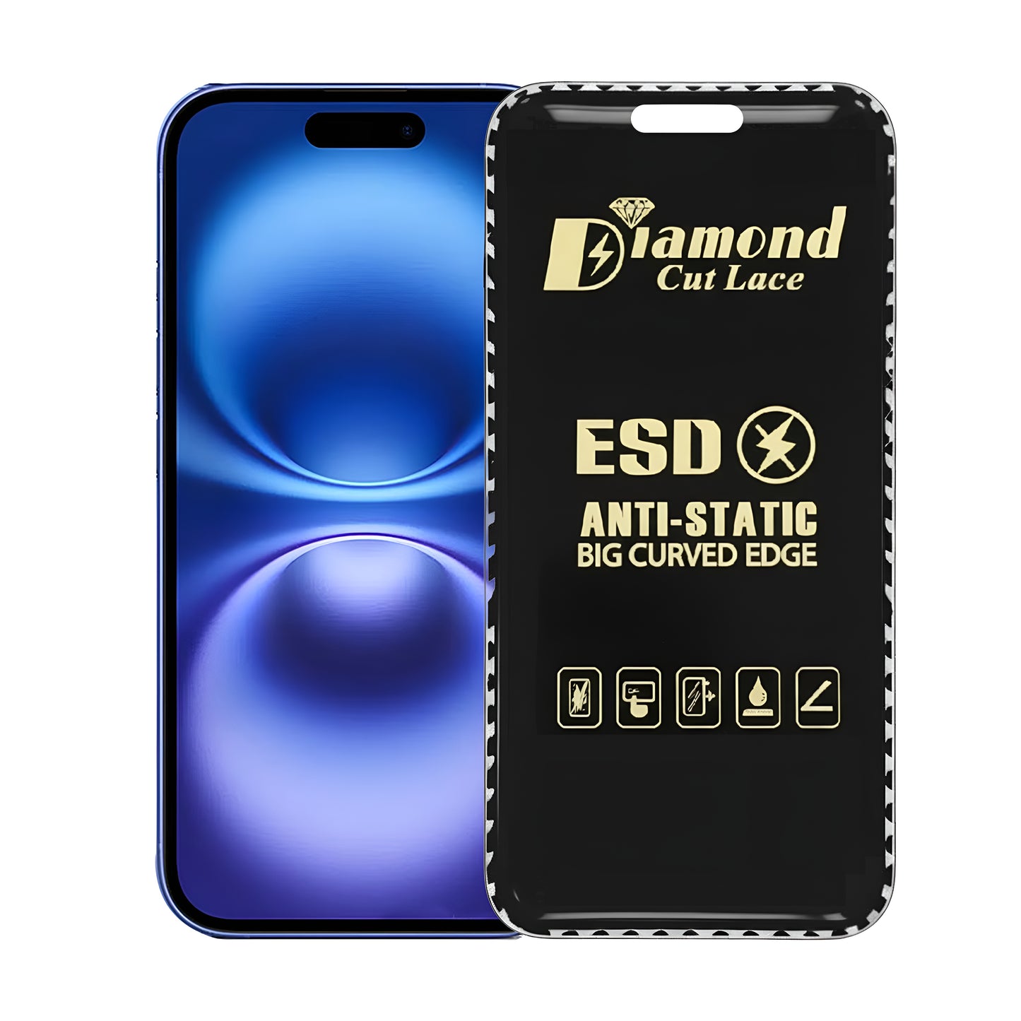 Diamond Cut Lace ESD FLAYR Tempered Glass for Apple iPhone 16