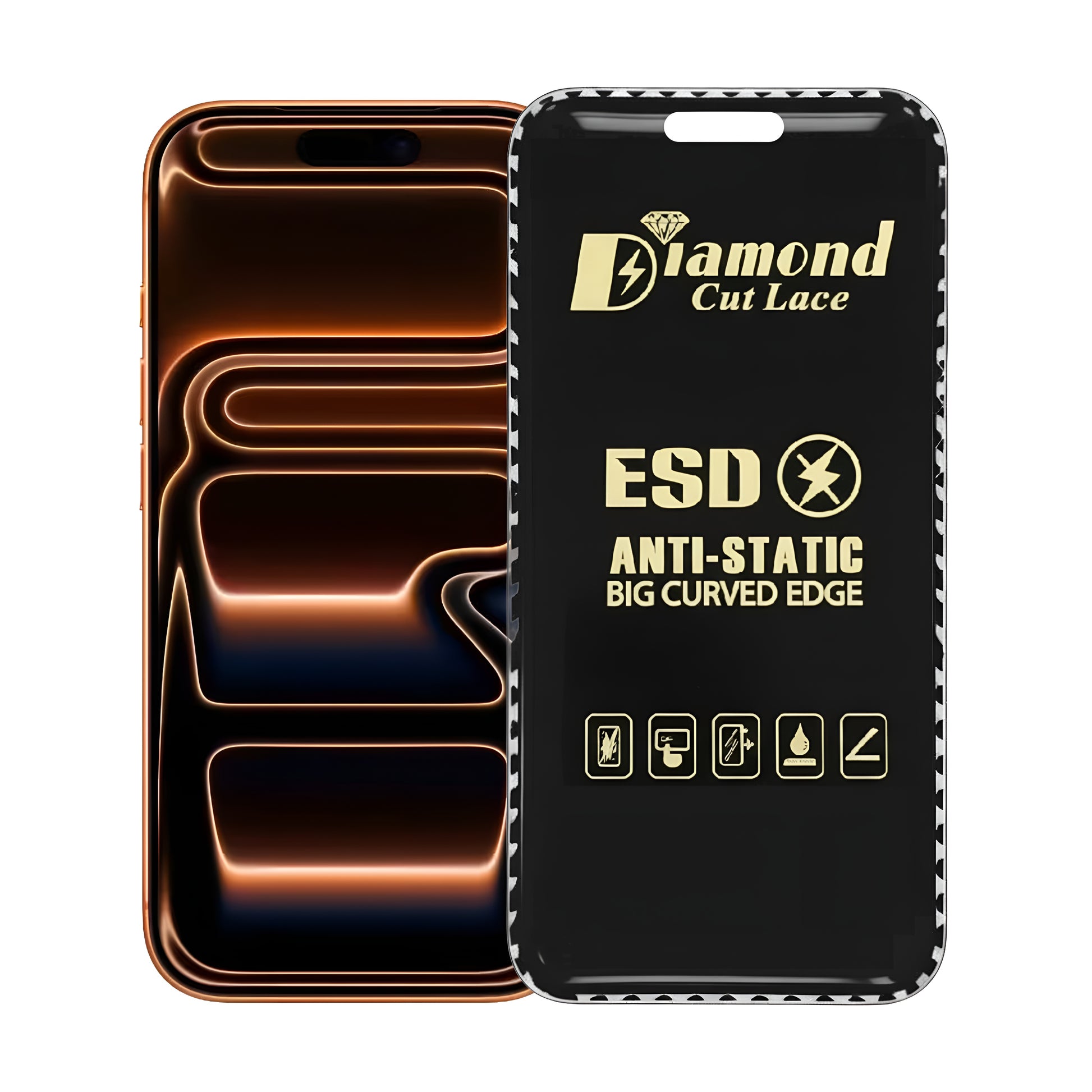 Diamond Cut Lace ESD FLAYR Tempered Glass for Apple iPhone 17 Pro Max