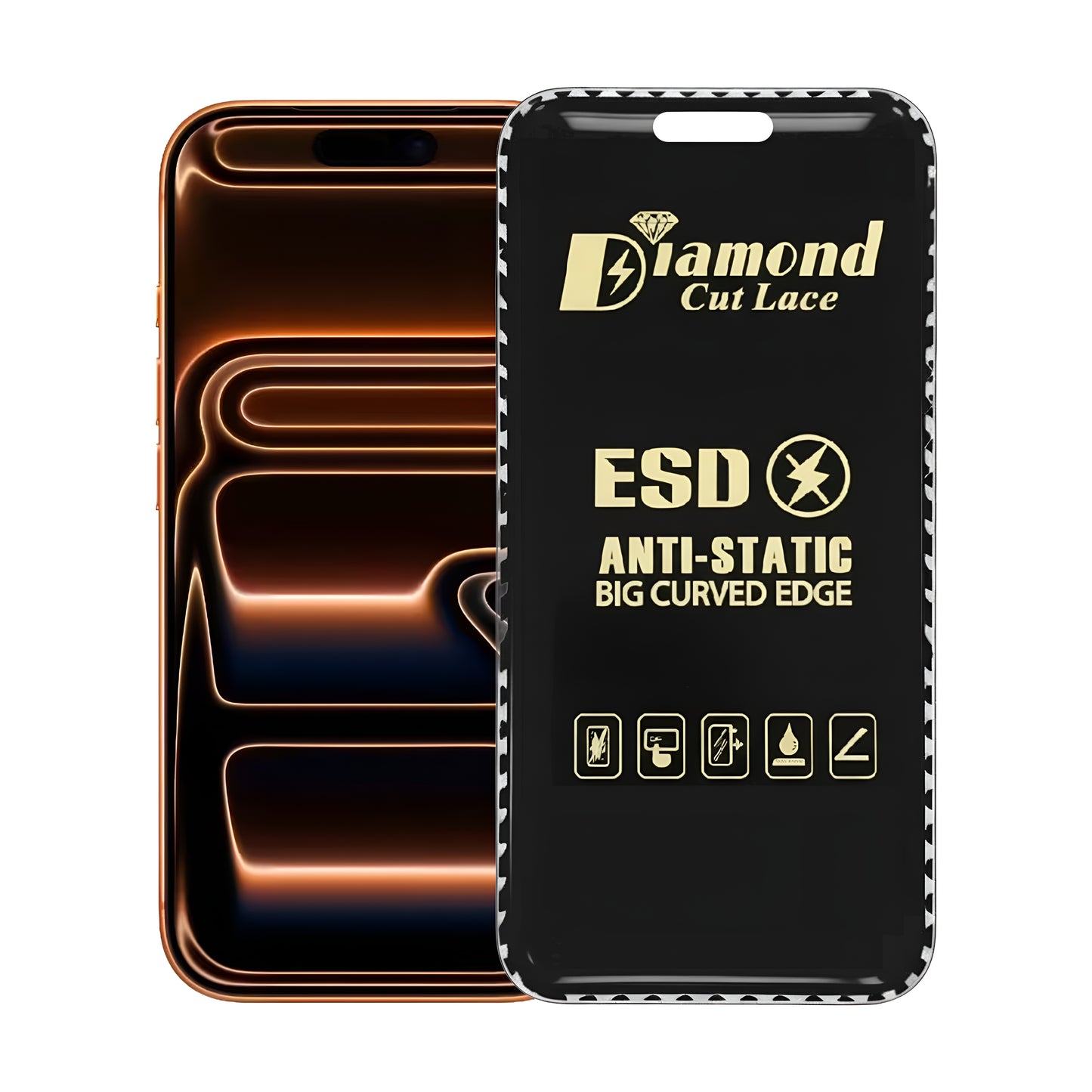 Diamond Cut Lace ESD FLAYR Tempered Glass for Apple iPhone 17 Pro