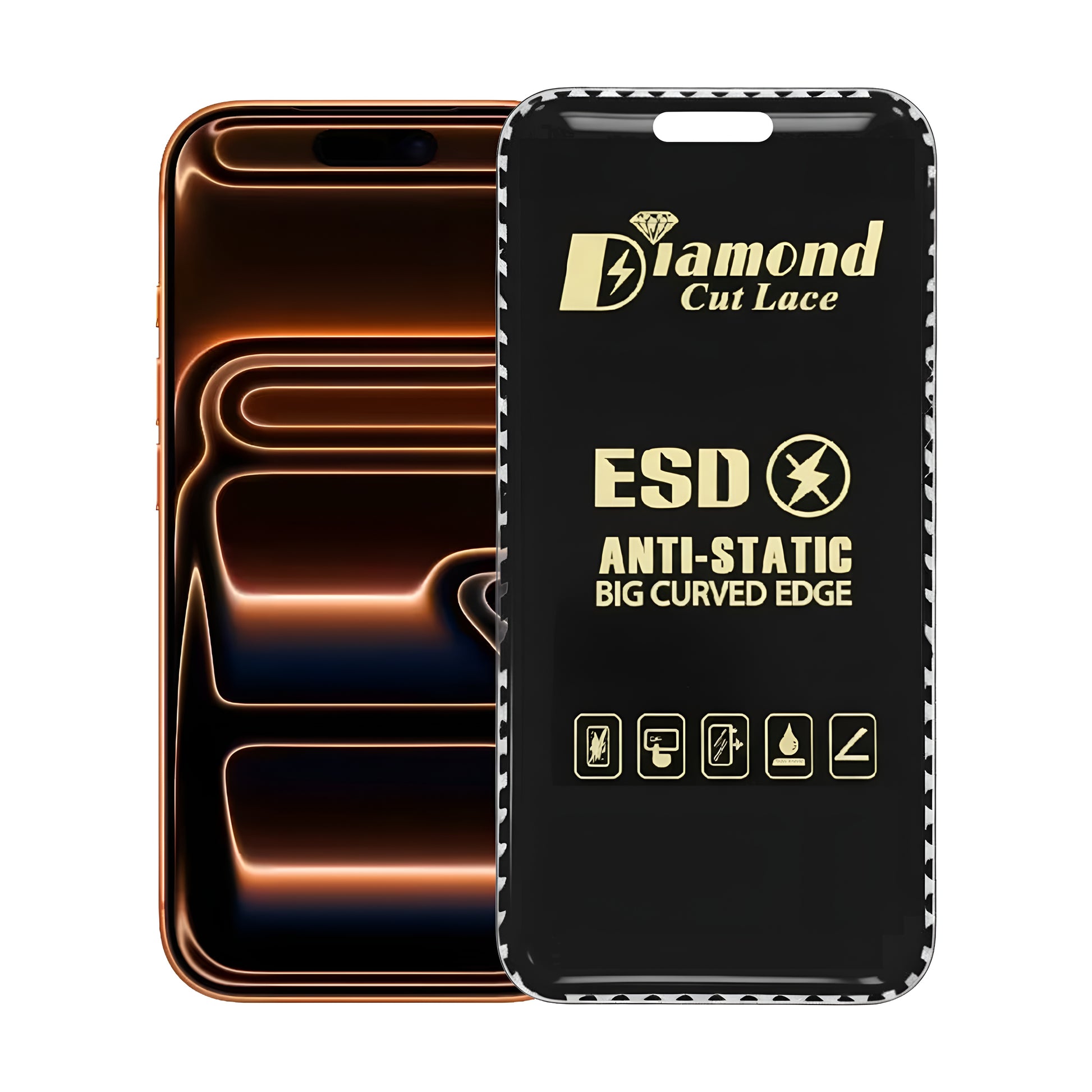 Diamond Cut Lace ESD FLAYR Tempered Glass for Apple iPhone 17 Pro