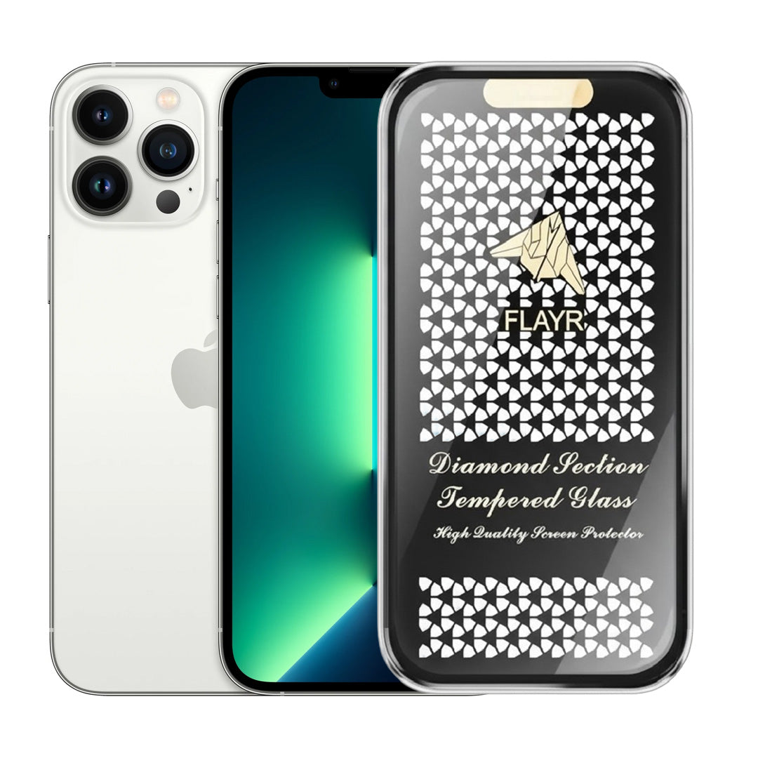 Diamond Section Flayr Tempered Glass Screen Protector for Apple iPhone