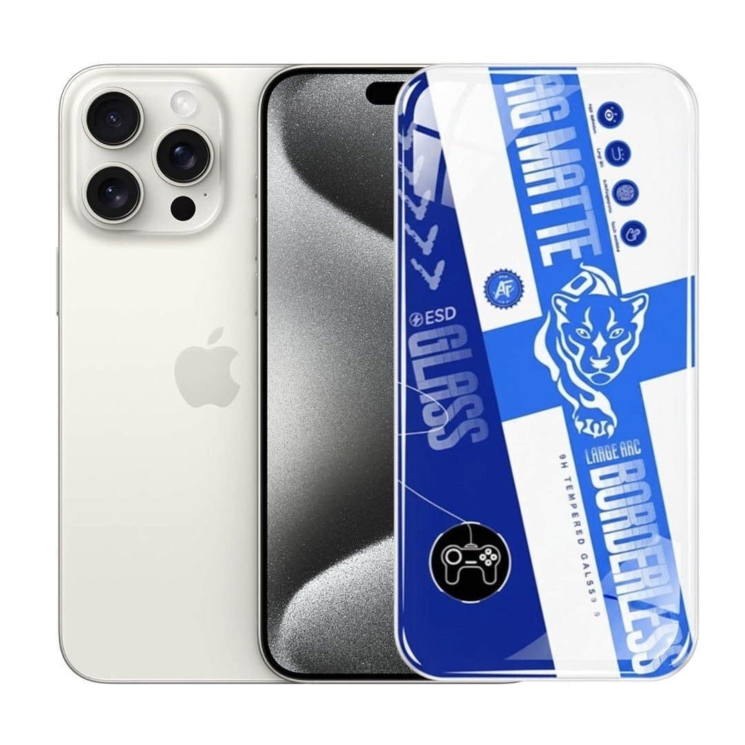 AG Matte Borderless Tempered Glass For iphone 15 Pro Max