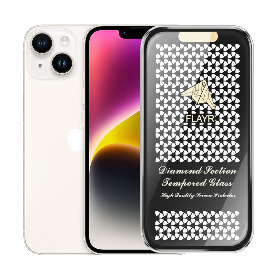 Diamond Section Flayr Tempered Glass Screen Protector for Apple iPhone
