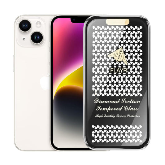 Diamond Section Flayr Tempered Glass Screen Protector for Apple iPhone