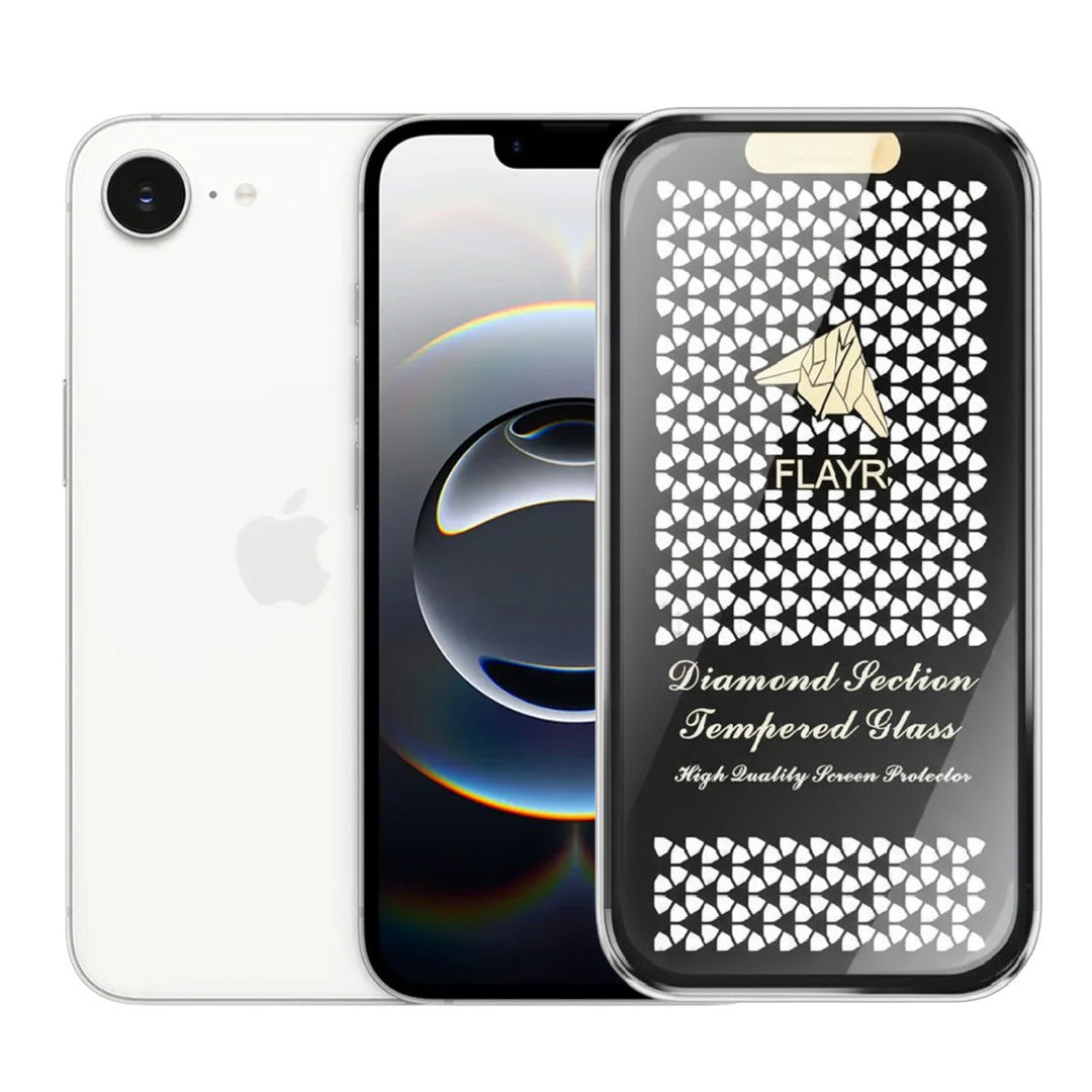 Diamond Section Flayr Tempered Glass Screen Protector for Apple iPhone