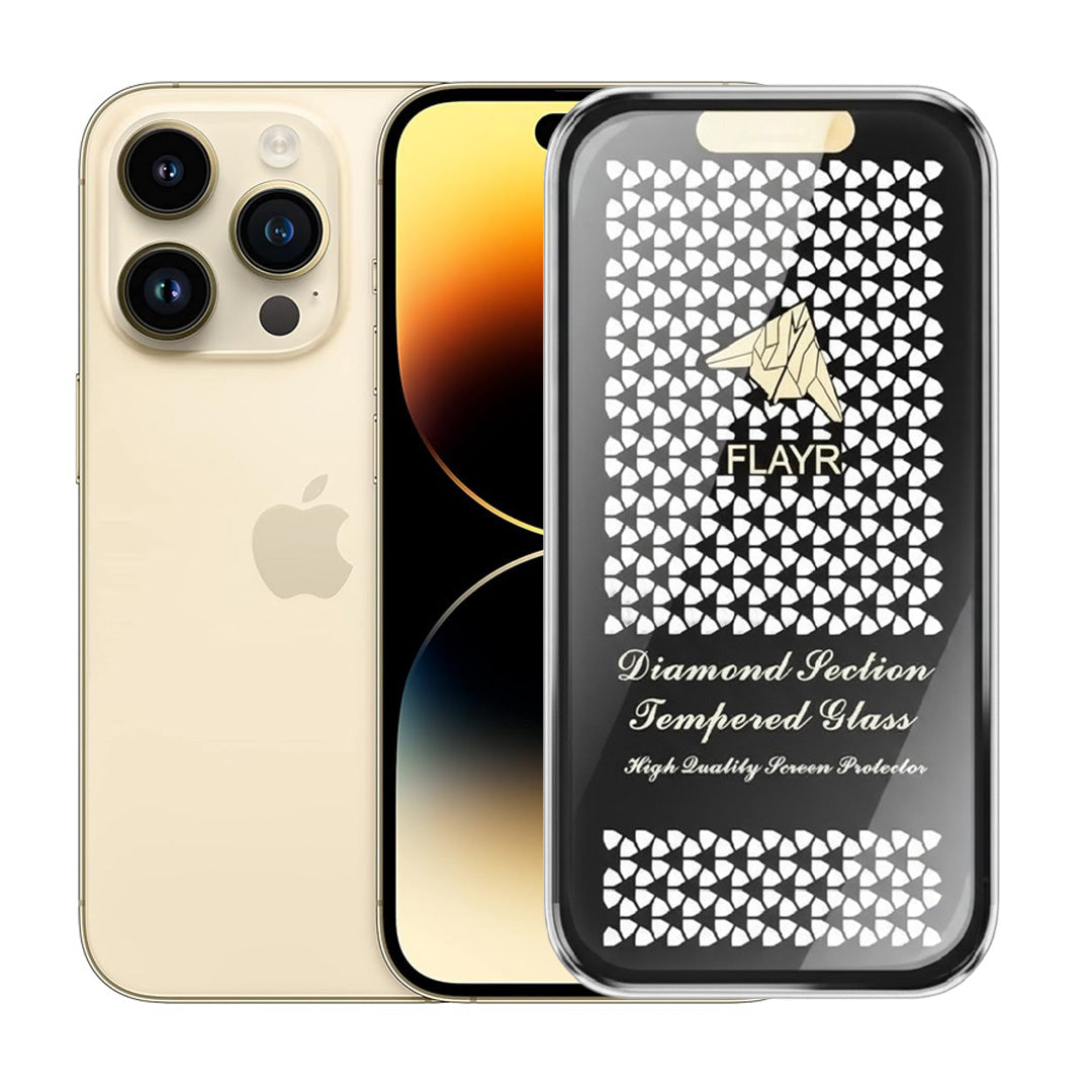 Diamond Section Flayr Tempered Glass Screen Protector for Apple iPhone